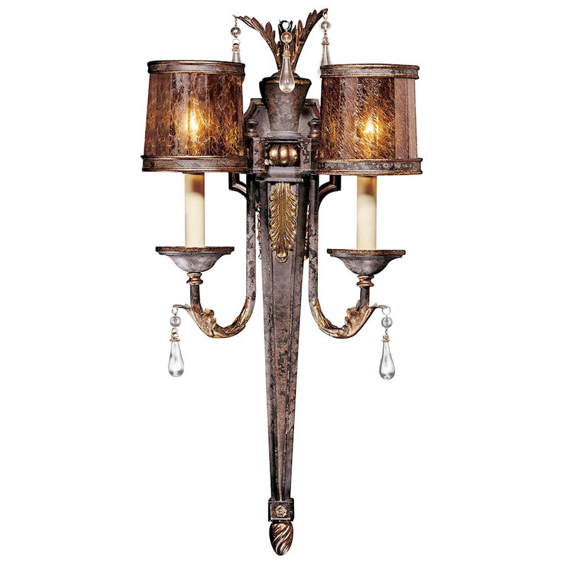 Metropolitan Lighting Sanguesa 2-Light Wall Sconce | Traditional Sanguesa Patina Finish | Hallway & Living Room Accent | Model N6082-194