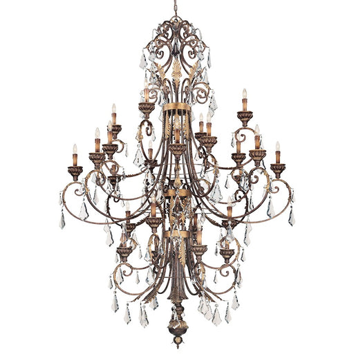 Metropolitan Lighting 24-Light Chandelier | Traditional Windsor Rust and Bronze Accents | Grand Foyer & Ballroom | 69 x 69 x 100 in | Model N6228-228