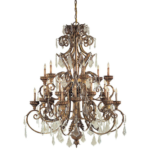 Metropolitan Lighting Padova 51in 24-Light Chandelier | Traditional Golden Bronze Wrought Iron | Dining Room & Foyer | Model N6229-363