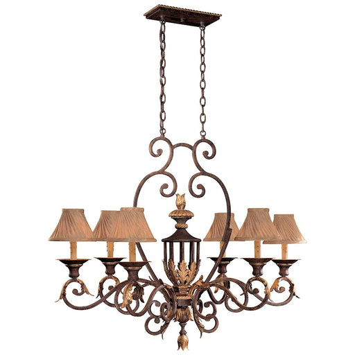 Metropolitan Lighting Zaragoza 40in 6-Light Island Light | Traditional Golden Bronze and Wrought Iron | Kitchen Island & Breakfast | Model N6234-355
