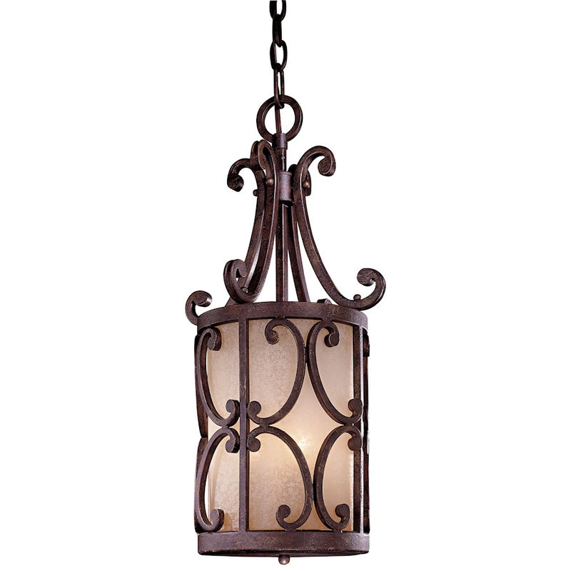 Metropolitan Lighting Zaragoza 11in 3-Light Mini Pendant | Traditional Golden Bronze Wrought Iron | Kitchen Island & Breakfast Bar | Model N6243-355
