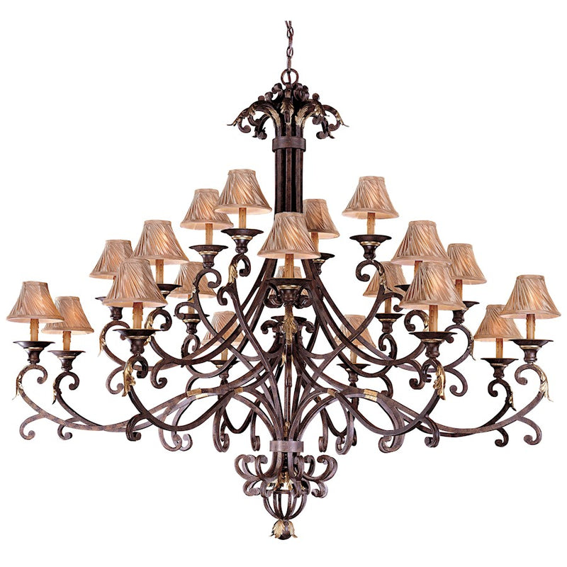 Metropolitan Lighting Zaragoza 71in 20-Light Chandelier | Traditional Golden Bronze Wrought Iron | Living Room & Dining Room | Model N6245-355