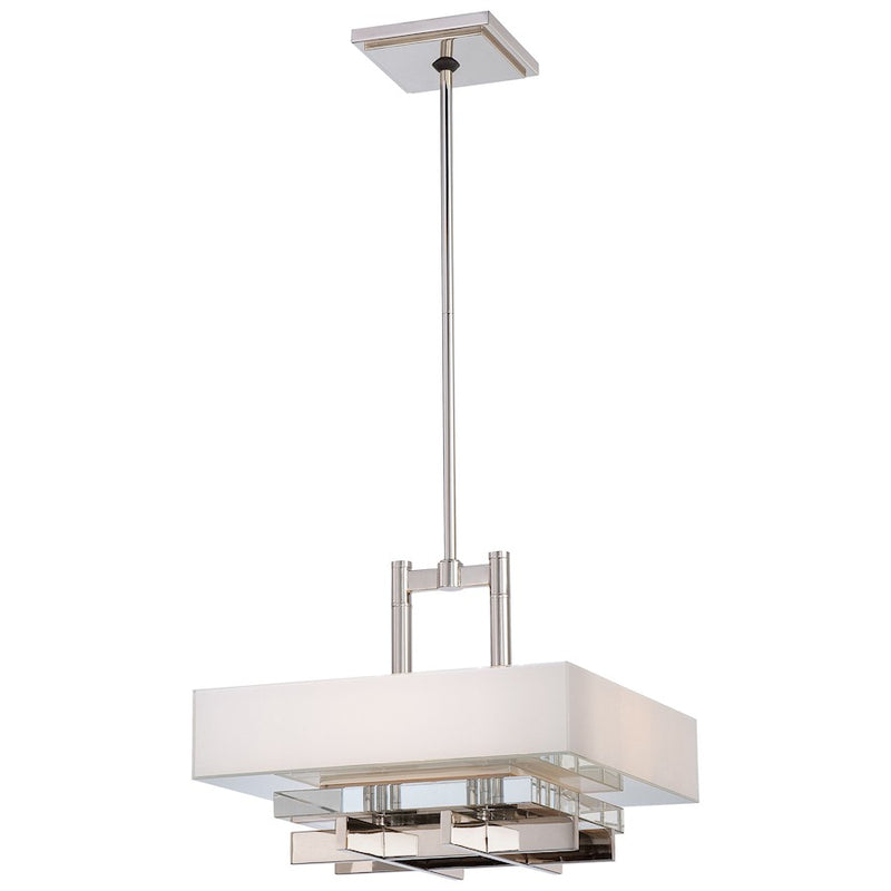 Metropolitan Lighting Eden Roe 18in 4-Light Pendant | Contemporary Polished Nickel and Eidolon Krystal | Dining Room & Kitchen | Model N6265-613