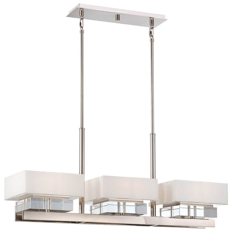Metropolitan Lighting Eden Roe 40in 6-Light Island Light | Contemporary Polished Nickel and Eidolon Krystal | Kitchen Island & | Model N6266-613
