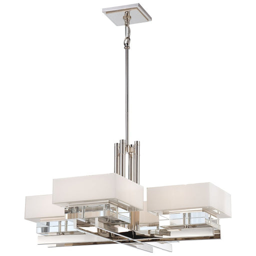 Metropolitan Lighting Eden Roe 34in 8-Light Chandelier | Contemporary Polished Nickel and Eidolon Krystal | Dining Room & Foyer | Model N6268-613