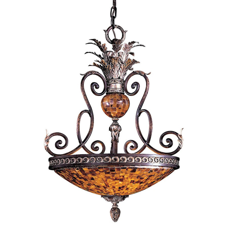 Metropolitan Lighting Salamanca 23in 3-Light Bowl Pendant | Traditional Cattera Bronze | Dining Room & Kitchen Island | Model N6513-468