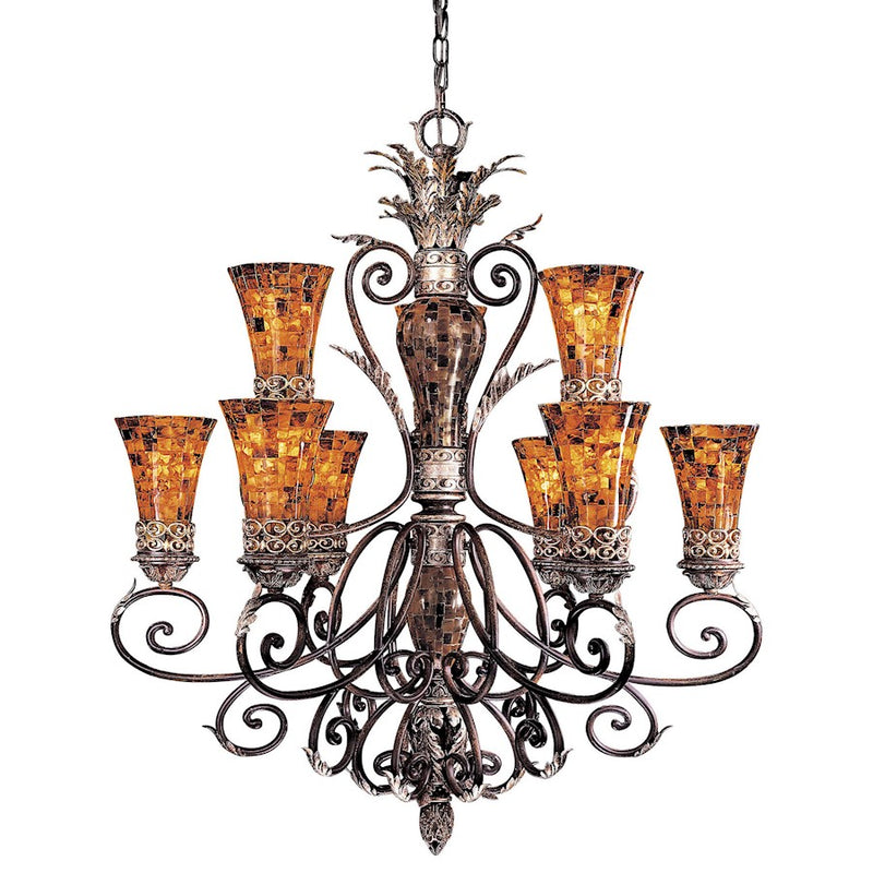 Metropolitan Lighting Salamanca 40in 9-Light Chandelier | Traditional Cattera Bronze | Dining Room & Grand Foyer | 40 x 40 x 45 in | Model N6518-468