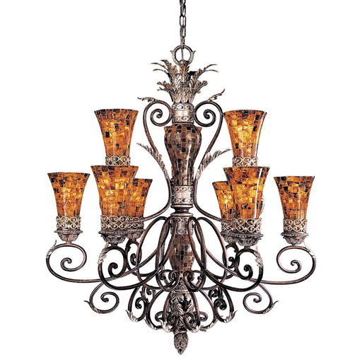 Metropolitan Lighting Salamanca 40in 9-Light Chandelier | Traditional Cattera Bronze | Dining Room & Grand Foyer | 40 x 40 x 45 in | Model N6518-468