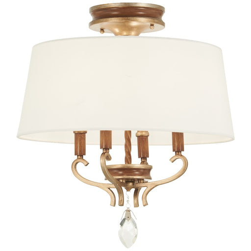 Minka Metropolitan Magnolia Manor 4 Light Semi Flush, Gold/Bronze