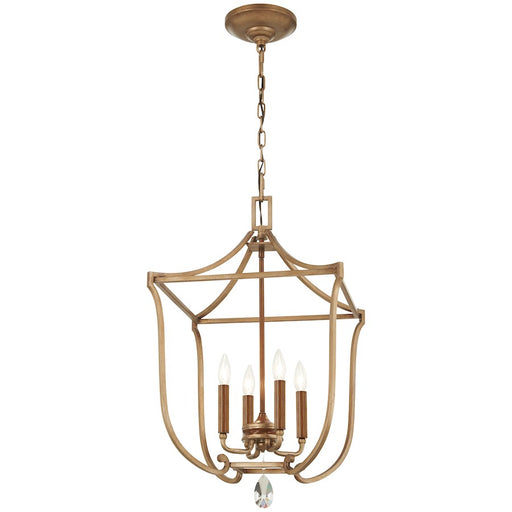 Minka Metropolitan Magnolia Manor 4 Light Pendant, Gold/Bronze
