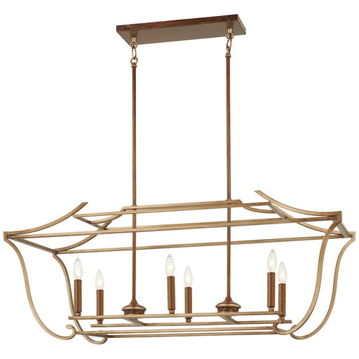 Minka Metropolitan Magnolia Manor 6 Light Island, Gold/Bronze