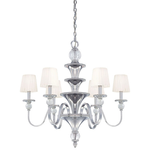 Metropolitan Lighting Aise 31in 6-Light Chandelier | Traditional Polished Nickel | Dining Room & Living Room | 31 x 35 in | Model N6610-613
