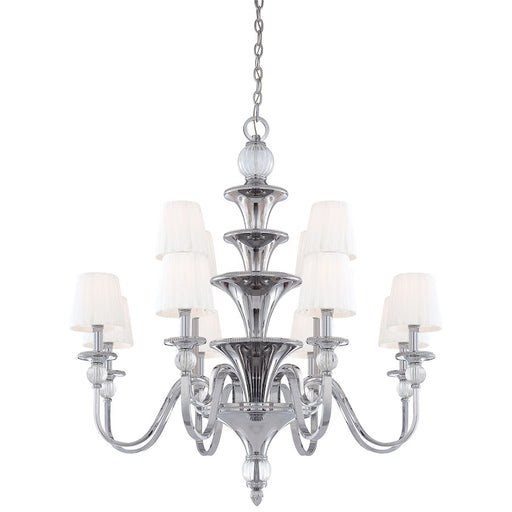 Metropolitan Lighting Aise 39in 12-Light Chandelier | Traditional Polished Nickel | Dining Room & Living Room | 39 x 42 in | Model N6611-613