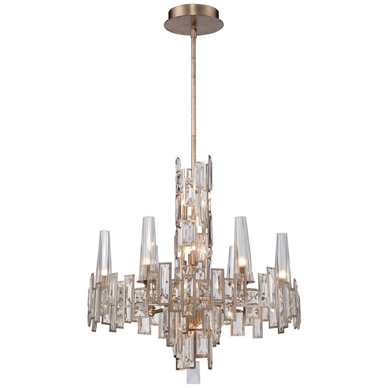 Metropolitan Bel Mondo 25in 12-Light Chandelier | Contemporary Luxor Gold and Crystal | Foyer & Dining Room | 25 x 25 x 28 in | Model N6676-274