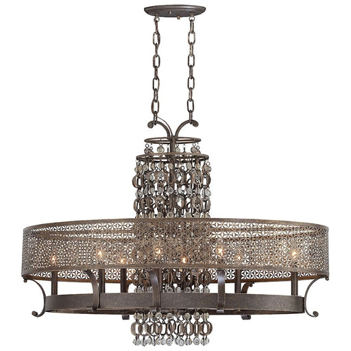 Metropolitan Lighting Ajourer 42in 8-Light Oval Chandelier | Traditional French Bronze Pierced Metal | Dining Room & Living Room | Model N6727-258