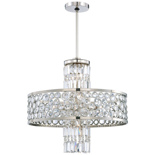 Metropolitan Lighting Magique 24in 13-Light Chandelier | Contemporary Polished Nickel and Etched White Glass | Dining Room & Living | Model N6759-613