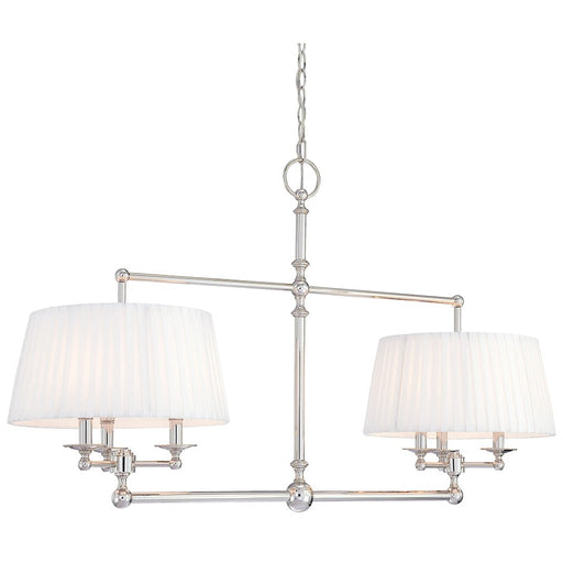 Metropolitan Lighting Continental Classics 50in 6-Light Island Pendant | Traditional Polished Nickel | Kitchen Island & Dining Room | Model N6800-613