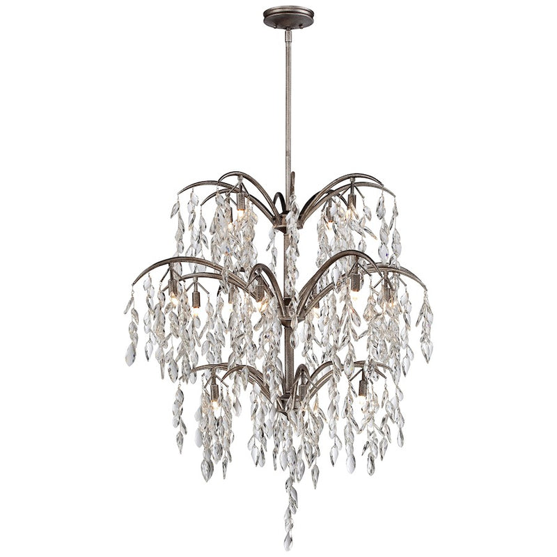 Metropolitan Lighting Bella Flora 38in 16-Light Chandelier | Transitional Silver Mist Crystal and Branch Arms | Foyer & Dining Room | Model N6867-278