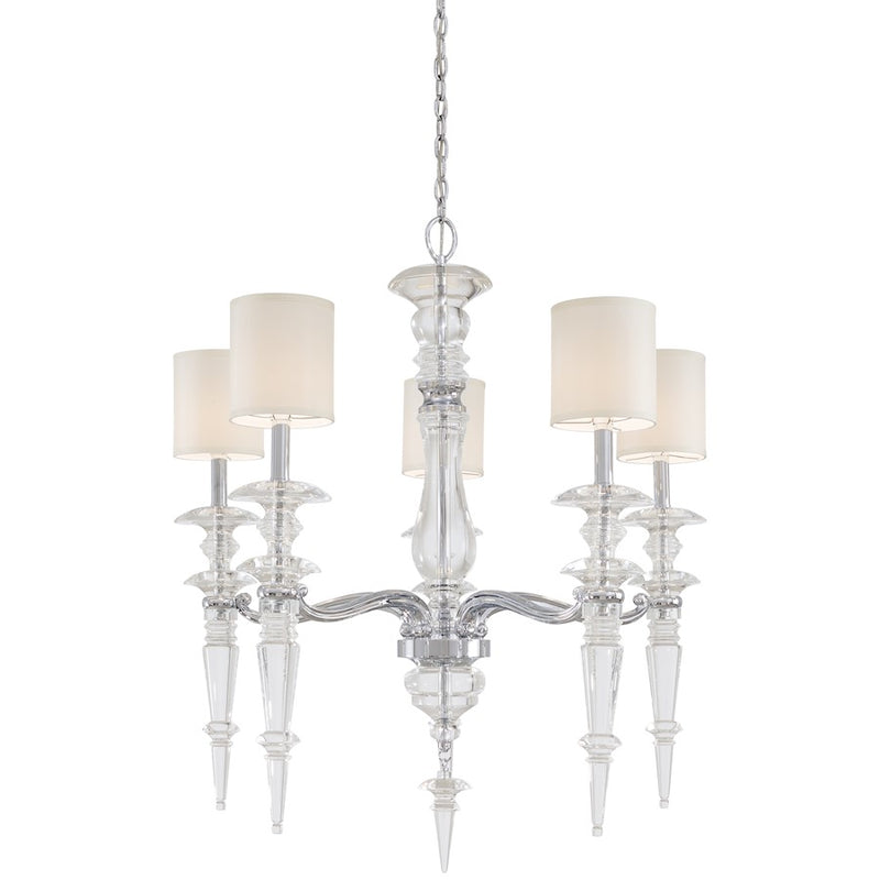 Metropolitan Lighting Kingswell 34in 5-Light Chandelier | Chrome Transitional | Dining Room & Living Room | 34 x 34 x 39.75 in | Model N6935-1-77