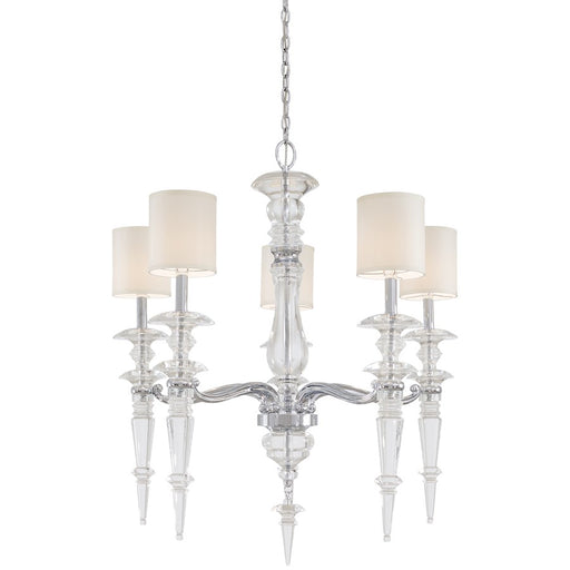 Metropolitan Lighting Kingswell 34in 5-Light Chandelier | Chrome Transitional | Dining Room & Living Room | 34 x 34 x 39.75 in | Model N6935-1-77