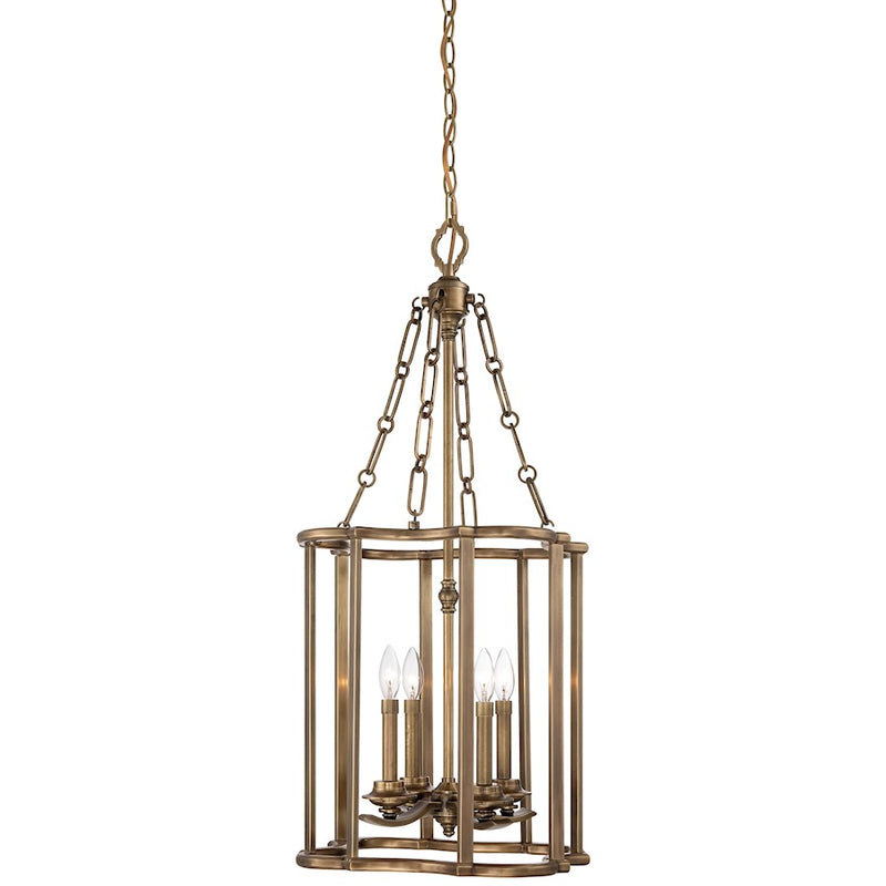 Metropolitan Lighting Leicester 18in 4-Light Pendant | Aged Brass Traditional | Kitchen Island & Dining Room | 18 x 37.25 in | Model N6944-575