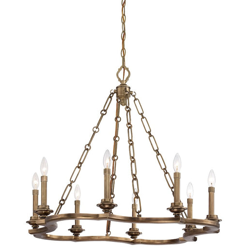 Metropolitan Lighting Leicester 32in 8-Light Chandelier | Traditional Aged Brass | Dining Room & Entryway | 32 x 29 in | Model N6948-575