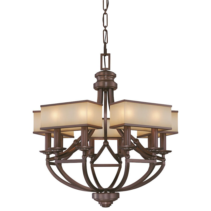Metropolitan Lighting Underscore 28in 10-Light Chandelier | Transitional Cimmaron Bronze | Dining Room & Great Room | Model N6958-1-267B