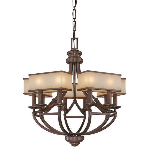 Metropolitan Lighting Underscore 28in 10-Light Chandelier | Transitional Cimmaron Bronze | Dining Room & Great Room | Model N6958-1-267B