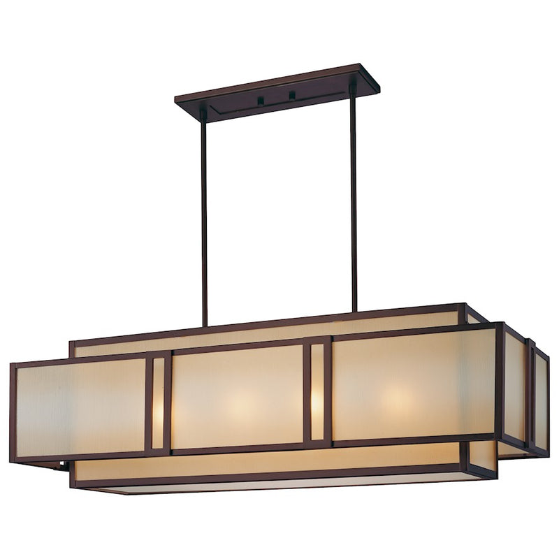 Minka Metropolitan Underscore 16in 4-Light Island Pendant | Industrial Cimmaron Bronze | Kitchen Island & Dining Room | Model N6959-1-267B