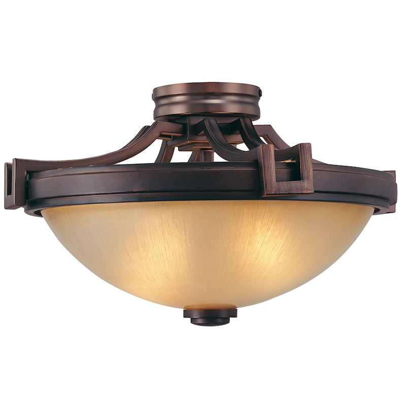 Metropolitan Lighting Underscore 16in 2-Light Semi Flush Mount | Transitional Cimmaron Bronze | Hallway & Bedroom | Model N6960-1-267B