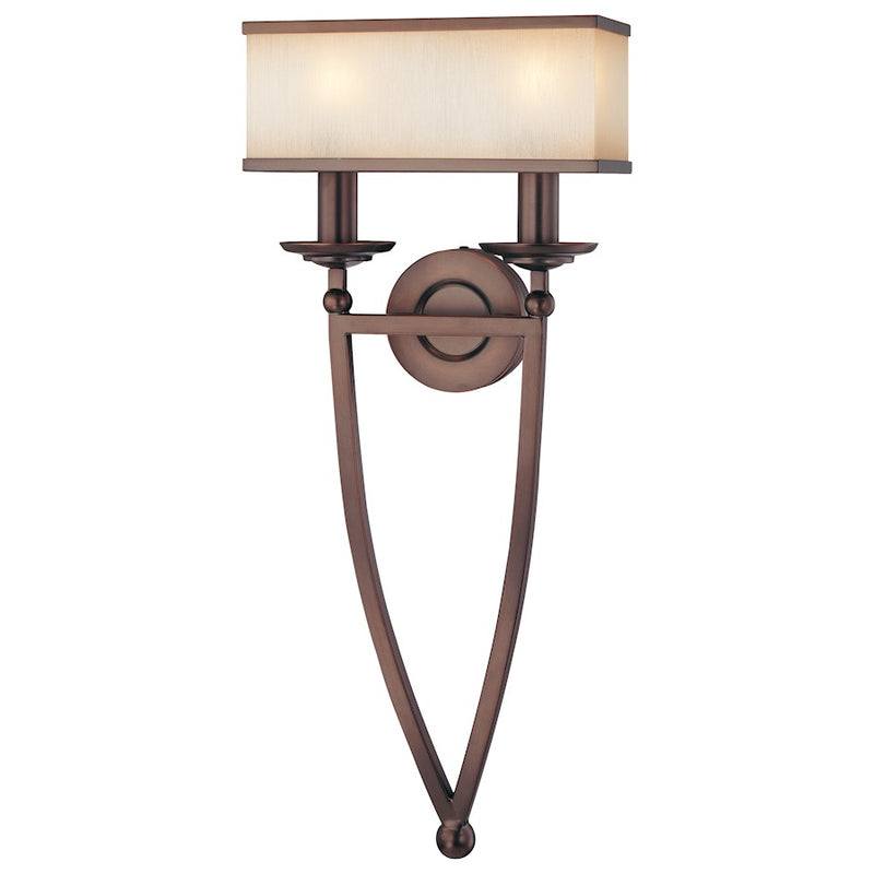 Metropolitan Lighting Underscore 2-Light Wall Sconce | Transitional Cimmaron Bronze | Hallway & Bedroom Accent Light | Model N6962-1-267B
