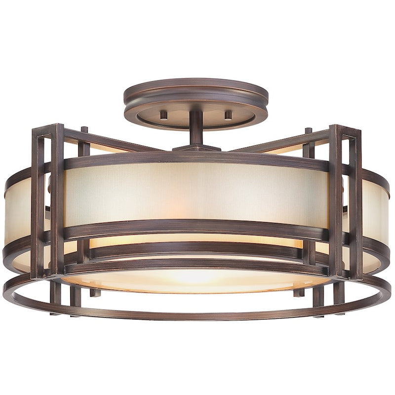 Metropolitan Lighting Underscore 22in 3-Light Semi Flush | Transitional Cimmaron Bronze | Entryway & Hallway | 22 x 22 x 12 in | Model N6964-1-267B