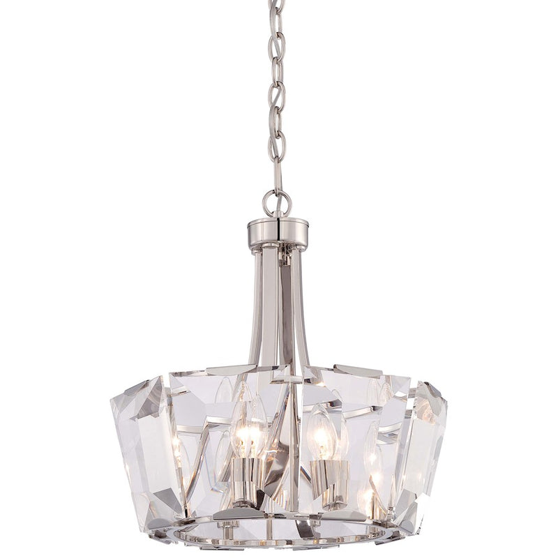 Metropolitan Lighting Castle Aurora 17in 8-Light Pendant | Glamorous Polished Nickel and Clear Crystal | Dining Room & Entryway | Model N6988-613