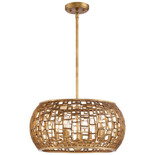 Metropolitan Lighting Abbondanza 20in 6-Light Convertible Pendant | Contemporary Halcyon Gold | Kitchen Island & Dining Room | Model N7135-597