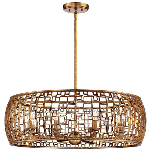Metropolitan Lighting Abbondanza 32in 8-Light Chandelier | Contemporary Halcyon Gold | Dining Room & Living Room | 32 x 10 in | Model N7137-597