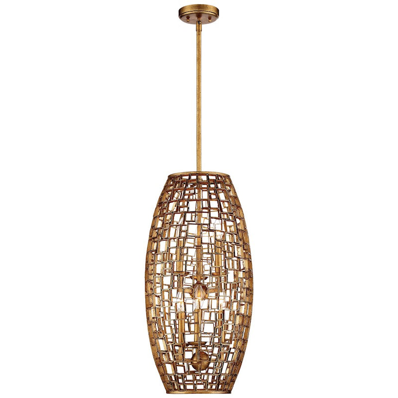 Metropolitan Lighting Abbondanza 14in 8-Light Pendant | Contemporary Halcyon Gold | Kitchen Island & Dining Room | 14 x 14 x 27 in | Model N7138-597
