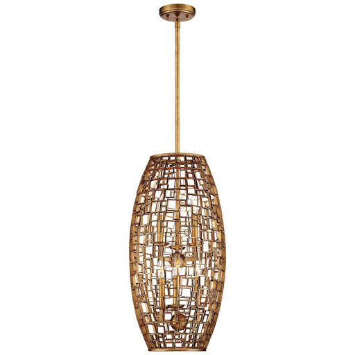 Metropolitan Lighting Abbondanza 14in 8-Light Pendant | Contemporary Halcyon Gold | Kitchen Island & Dining Room | 14 x 14 x 27 in | Model N7138-597