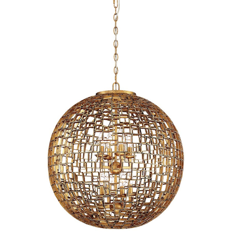 Metropolitan Lighting Abbondanza 24in 8-Light Chandelier | Contemporary Halcyon Gold | Dining Room & Living Room | 24 x 26 in | Model N7139-597