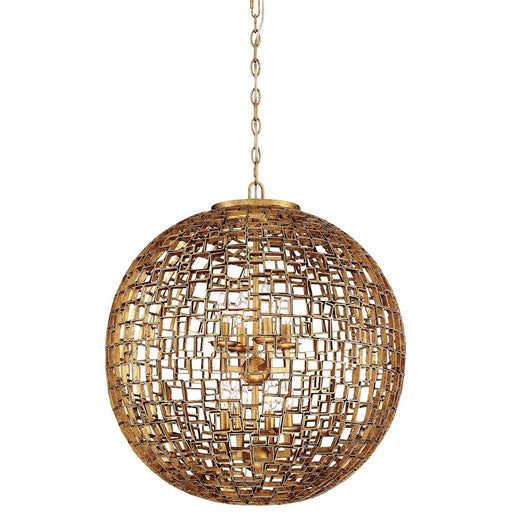 Metropolitan Lighting Abbondanza 24in 8-Light Chandelier | Contemporary Halcyon Gold | Dining Room & Living Room | 24 x 26 in | Model N7139-597