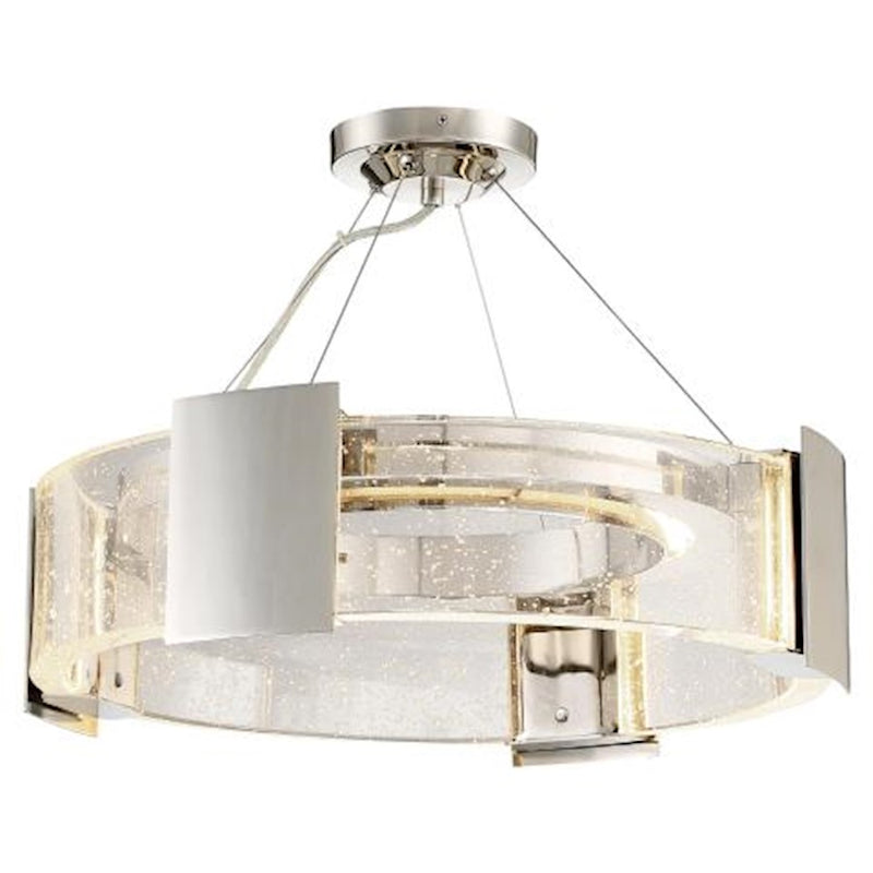 Metropolitan Lighting Stellaris 20in LED Semi Flush Mount | Contemporary Polished Nickel | Entryway & Hallway Ceiling Light | Model N7235-613-L