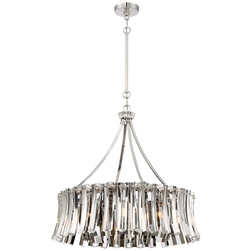 Metropolitan Lighting Elegance Royale 30in 8-Light Chandelier | Transitional Polished Nickel | Dining Room & Living Room | Model N7257-613