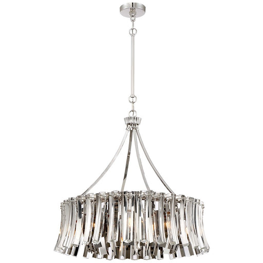 Metropolitan Lighting Elegance Royale 30in 8-Light Chandelier | Transitional Polished Nickel | Dining Room & Living Room | Model N7257-613