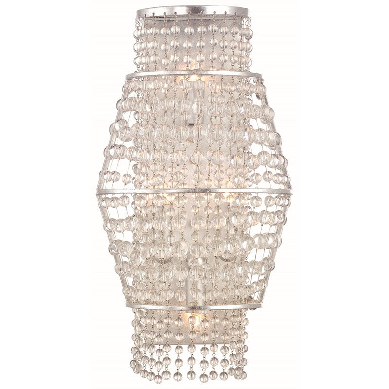 Metropolitan Lighting Saybrook 16in 4-Light Wall Sconce | Traditional Catalina Silver and Glass Beads | Living Room & Bedroom | Model N7302-598