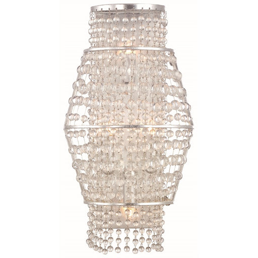 Metropolitan Lighting Saybrook 16in 4-Light Wall Sconce | Traditional Catalina Silver and Glass Beads | Living Room & Bedroom | Model N7302-598