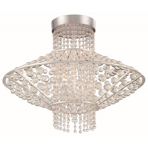 Metropolitan Lighting Saybrook 18in 4-Light Semi Flush Mount | Traditional Catalina Silver and Glass Beads | Hallway & Entryway | Model N7304-598
