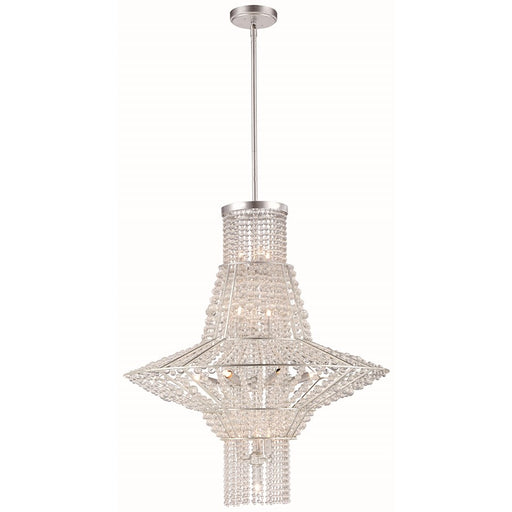 Metropolitan Lighting Saybrook 28in 16-Light Chandelier | Traditional Catalina Silver and Glass Beads | Dining Room & Foyer | Model N7316-598