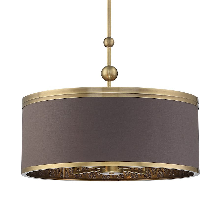 Minka Metropolitan Splendour 5 Light Pendant, Chocolate Linen