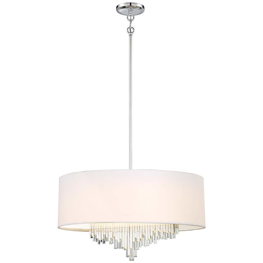 Metropolitan Lighting Crystal Cascade 24in 6-Light Chandelier | Chrome Crystal | Dining Room & Living Room | 24 x 24 x 16 in | Model N7425-77-L