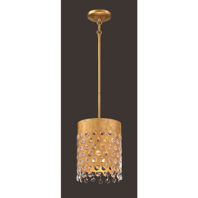 Metropolitan Lighting Kingsmont 9in 1-Light Pendant | Traditional Glitz Gold Leaf | Entryway & Hallway | 9 x 9 x 12 in | Model N7651-705