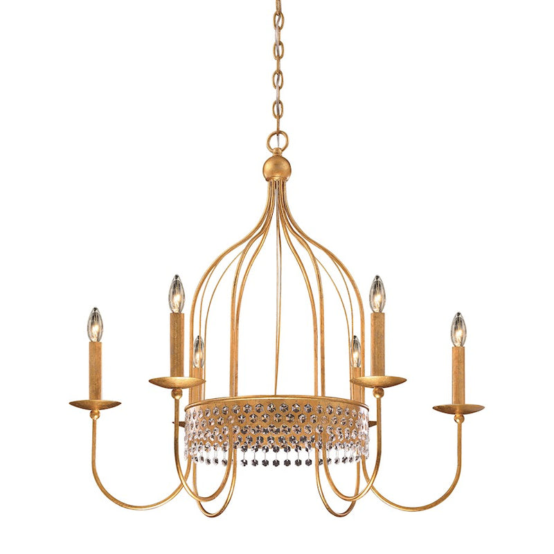 Metropolitan Lighting Kingsmont Large 32in 6-Light Pendant | Traditional Glitz Gold Leaf | Grand Foyer & Dining Room | Model N7652-705